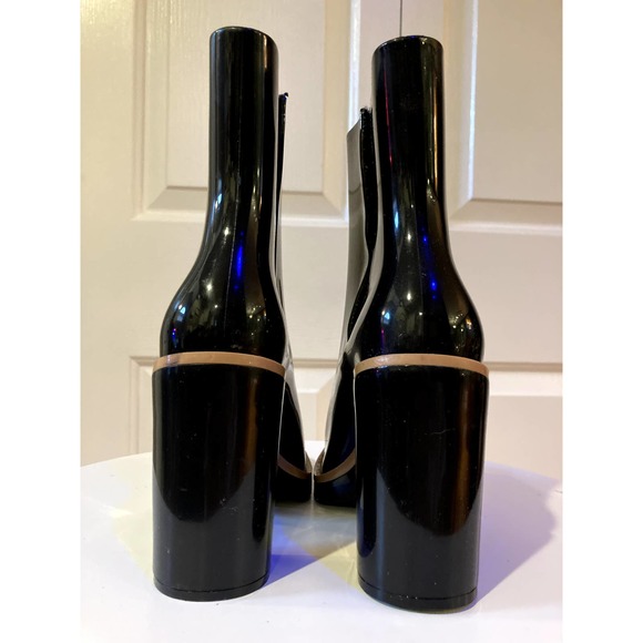 Melissa black heeled shiny rainboots - Picture 5 of 14